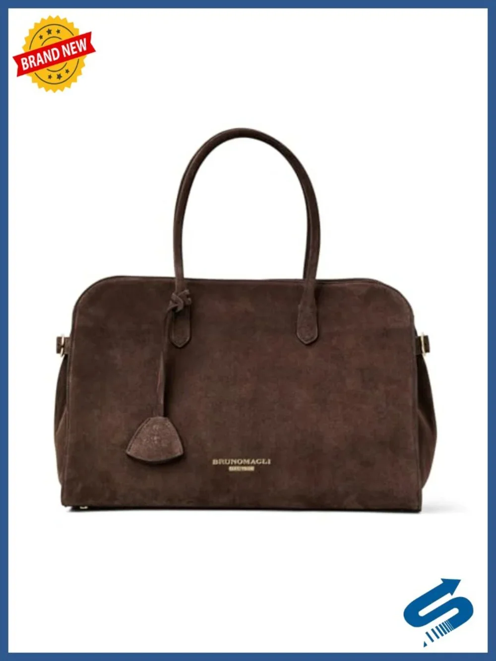 Italian Suede Satchel with Crossbody Strap, Magnetic Closure